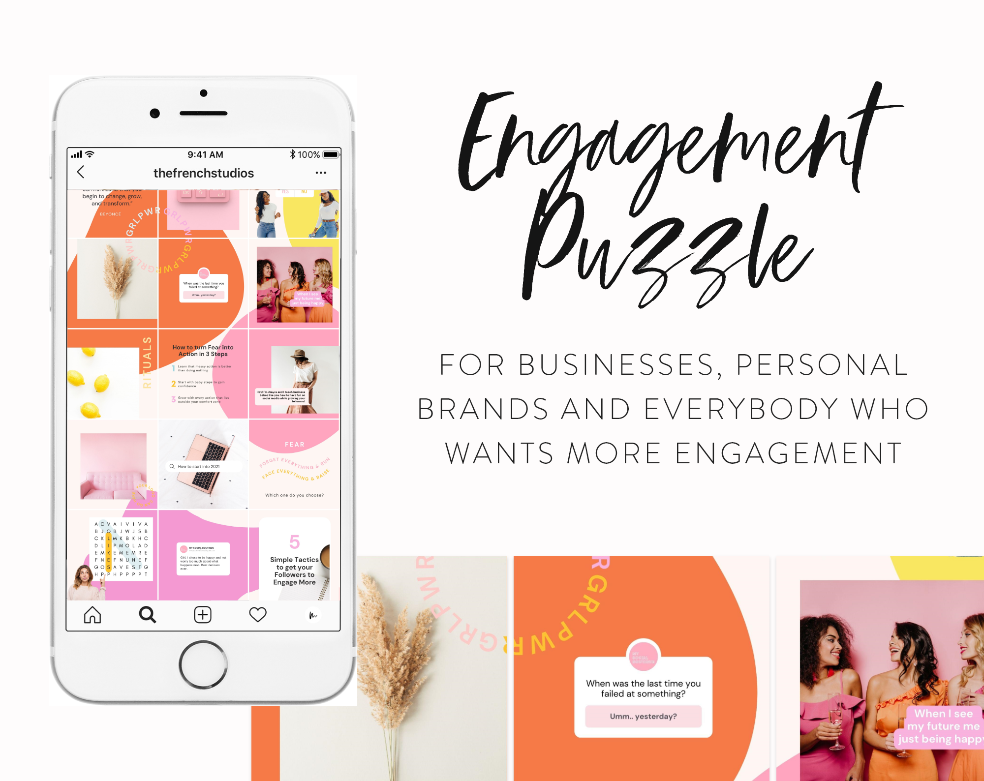 Engagement-power-Instagram-puzzle-for-canva-templates-overview