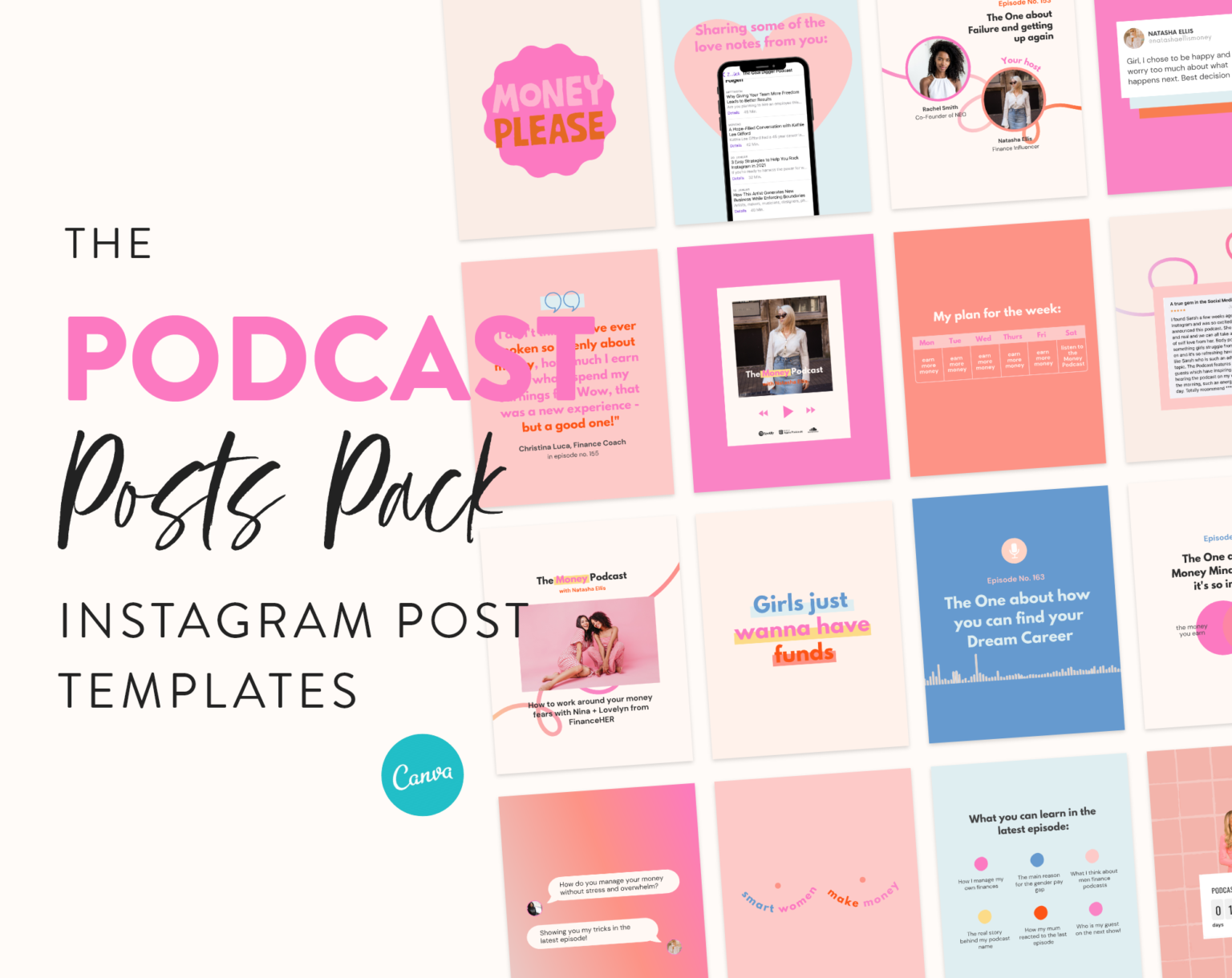 podcast-Posts-pack-for-Instagram-canva-templates