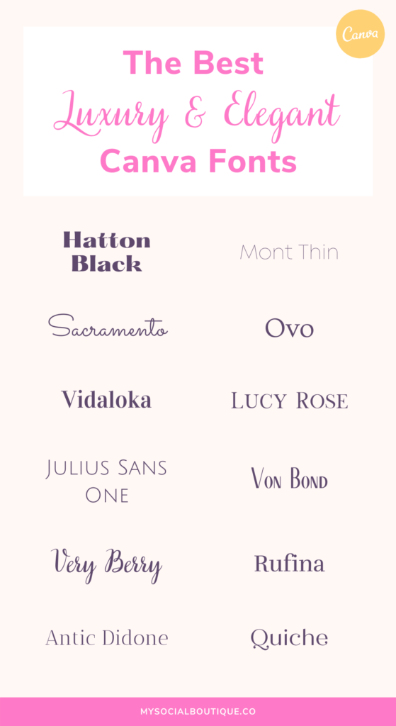 The best luxury fonts in Canva