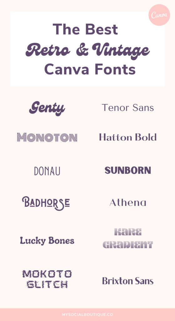 The best vintage and retro Canva fonts for your branding