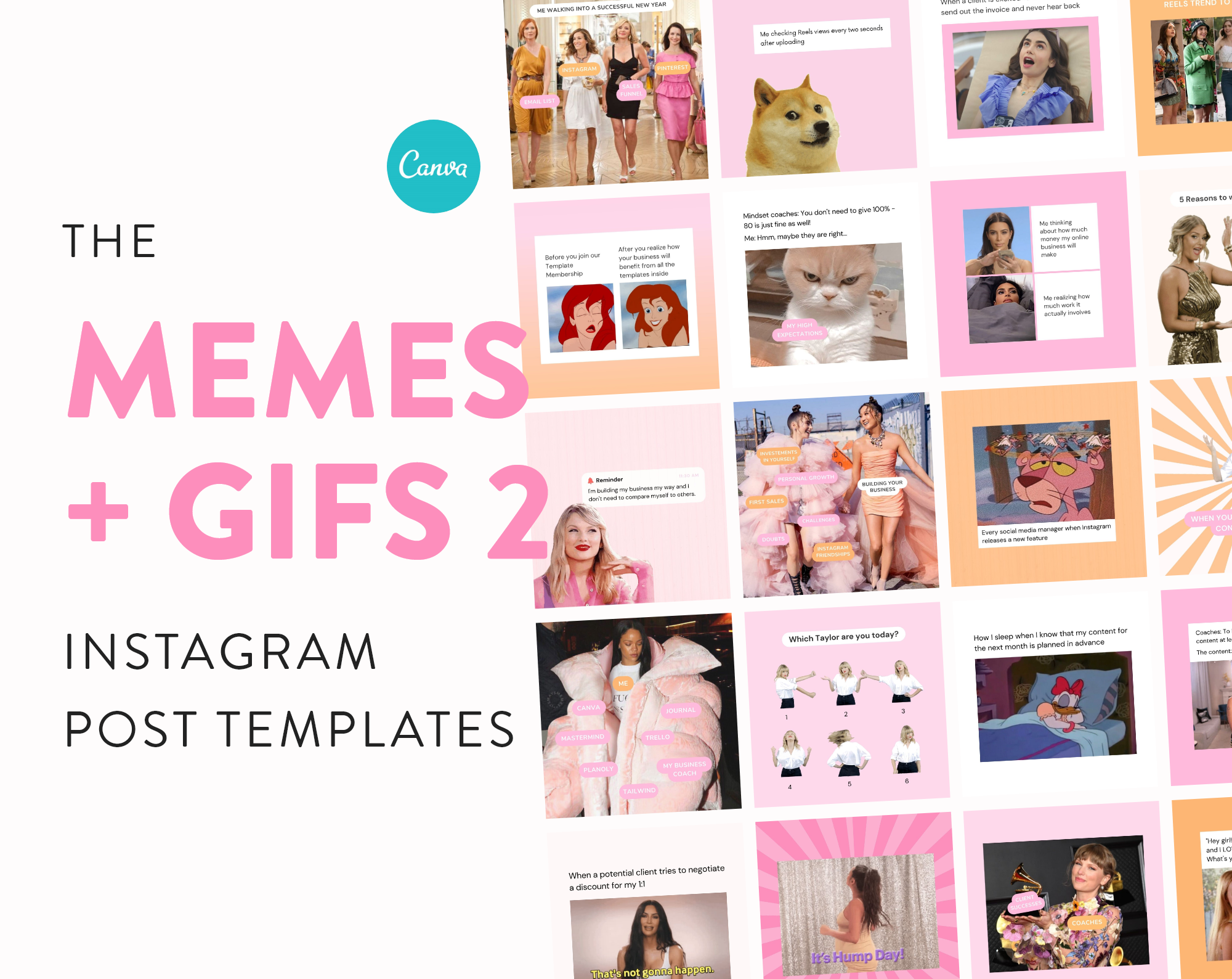 GIF Meme Instagram Templates (10+ Canva templates) - Ivory Mix