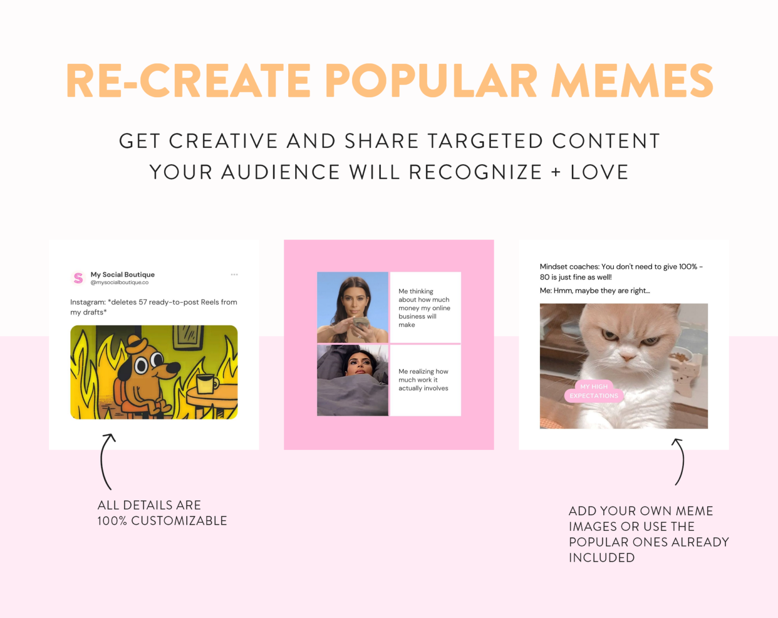 Instagram Memes + Gifs Template Pack 2.0 My Social Boutique
