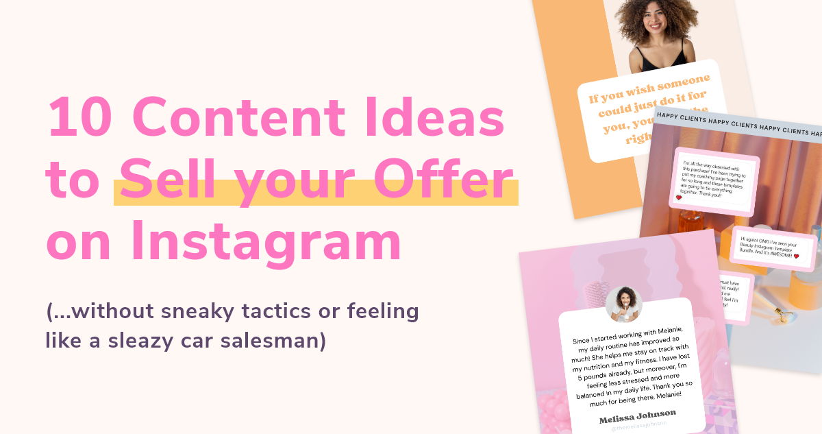 10 Content Ideas to Sell your Offer on Instagram - My Social Boutique