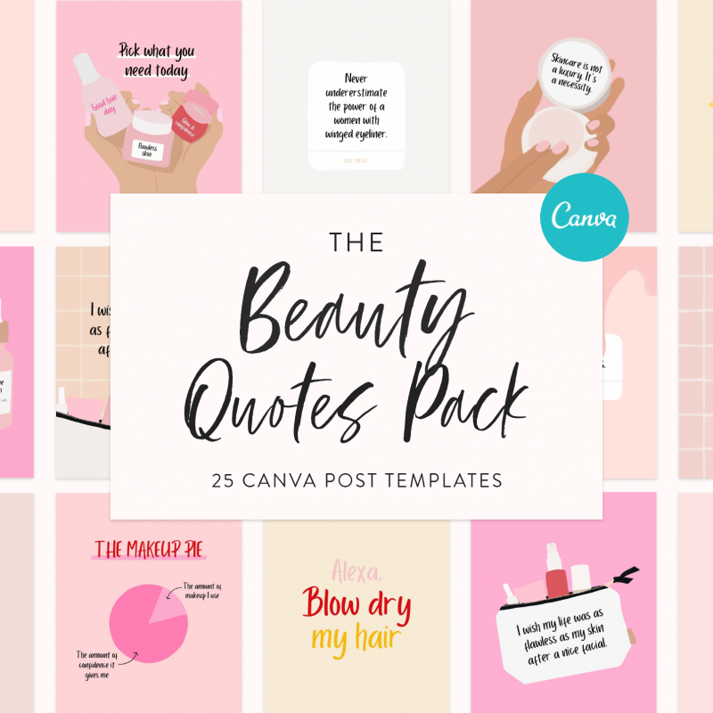 beauty-Lover-quotes-pack-canva-templates-for-instagram-posts
