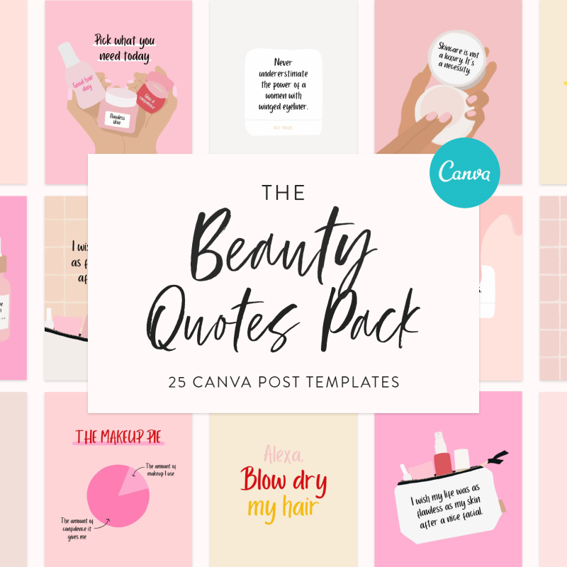 beauty-Lover-quotes-pack-canva-templates-for-instagram-posts